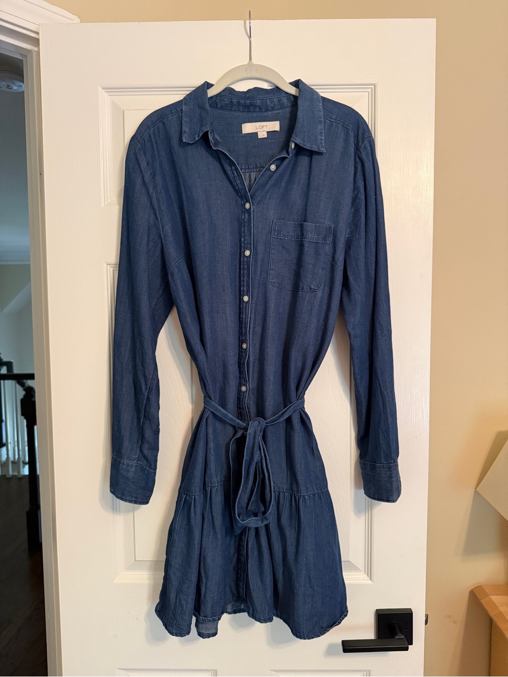 LOFT Chambray Denim Shirt Dress